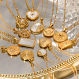 Stainless Steel CZ Pendant Necklace PVD Plated Waterproof
