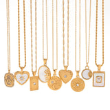 Stainless Steel CZ Pendant Necklace PVD Plated Waterproof