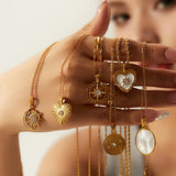 Stainless Steel CZ Pendant Necklace PVD Plated Waterproof