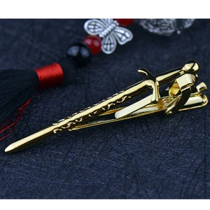 Gun-Black Big Sword Tie Clip Men's Accessories