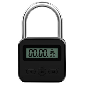Metal Timer Lock LCD Display Electronic Time 99 Hours USB Rechargeable