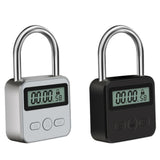 Metal Timer Lock LCD Display Electronic Time 99 Hours USB Rechargeable Padlock
