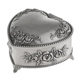 Vintage Love Heart Shape Jewelry Box, Travel Portable Chest Organizer