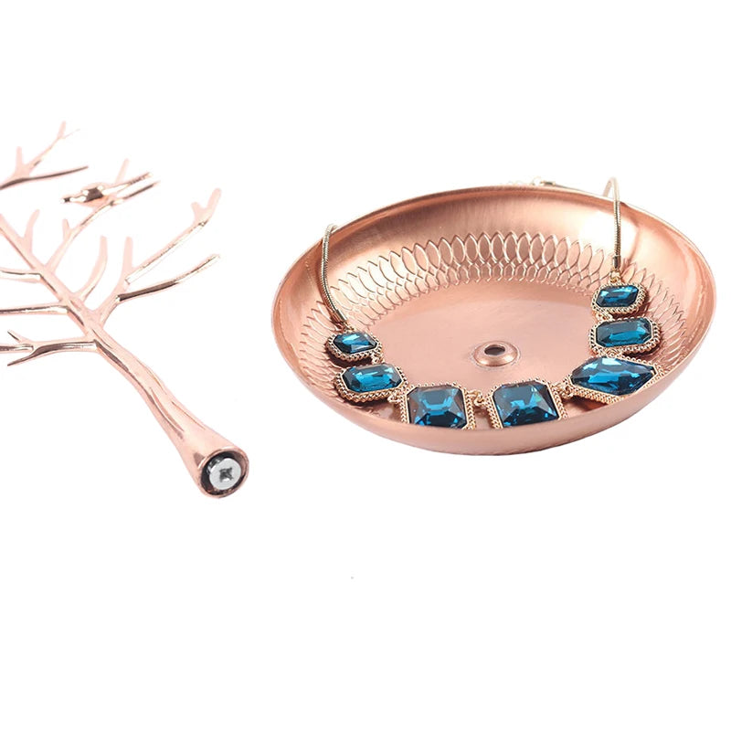 Metal Tree Jewelry Storage Shelf Earring Ring Display Stand Rack