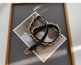Women's Metal Waist Chain Belt PU Leather Dress Decorative Accessory