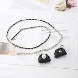 Metal Waist Chain Female PU Chain Belt with Skirt Dress Mini Bag BeltS