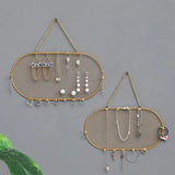 Metal Wall Jewelry Storage Shelf Wall-mounted Hollow Out DIY Earrings Necklace L