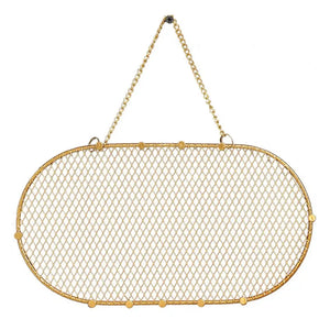 Metal Wall Jewelry Storage Shelf Wall-mounted Hollow Out DIY Earrings Necklace L