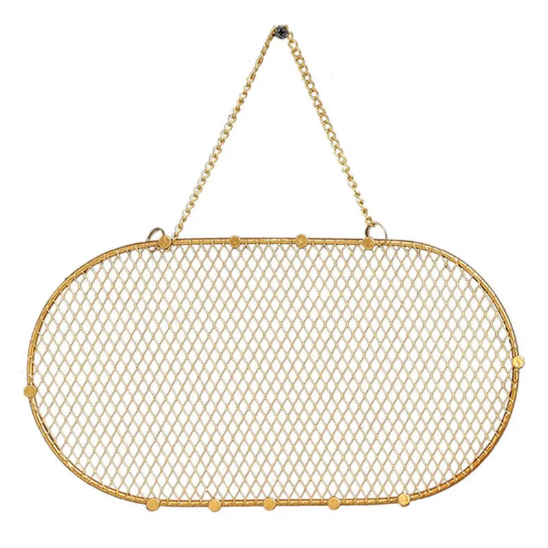 Metal Wall Jewelry Storage Shelf Wall-mounted Hollow Out DIY Earrings Necklace L