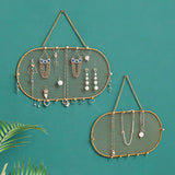 Metal Wall Jewelry Storage Shelf Wall-mounted Hollow Out DIY Earrings Necklace L