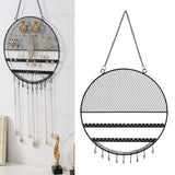 Metal Wall Mounted Earring Organizer with Chains and Hooks