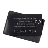 Metal Wallet Card LOVE Note For Him Anniversary