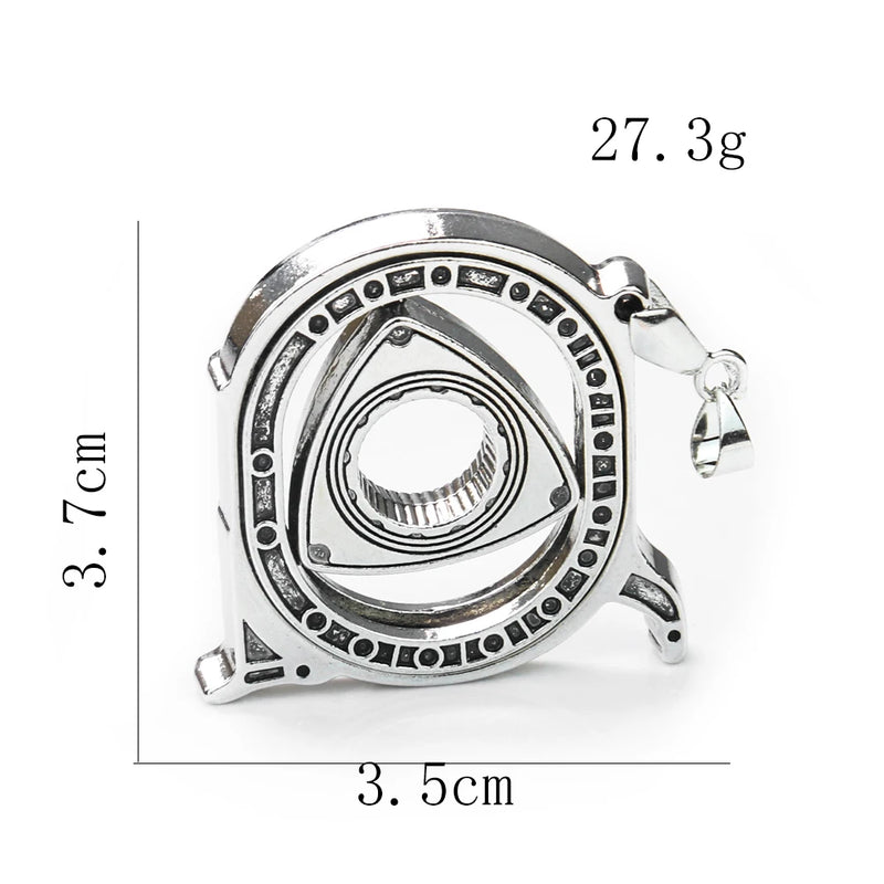Rotatable Wankel Engine Pendant Keychain
