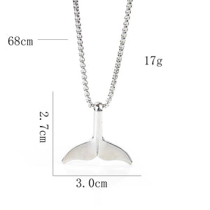Metal Whale Fish Tail Necklace Mermaid Ocean Whale Pendant