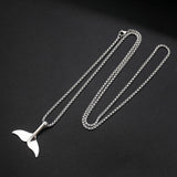 Metal Whale Fish Tail Necklace Mermaid Ocean Whale Pendant