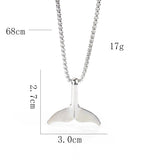 Metal Whale Fish Tail Necklace Mermaid Ocean Whale Pendant