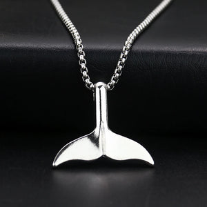 Metal Whale Fish Tail Necklace Mermaid Ocean Whale Pendant