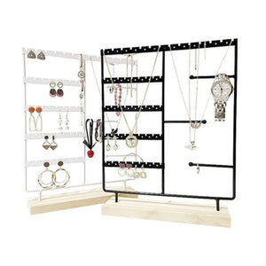 Metal Wood Earrings Display Necklace Chain Watch Jewelry Holder