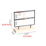 Metal Wood Earrings Display Stand Jewelry Organizer Rack