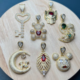 Metal Zircon Animal Pendant DIY Necklace Charms