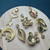 Metal Zircon Animal Pendant DIY Necklace Charms
