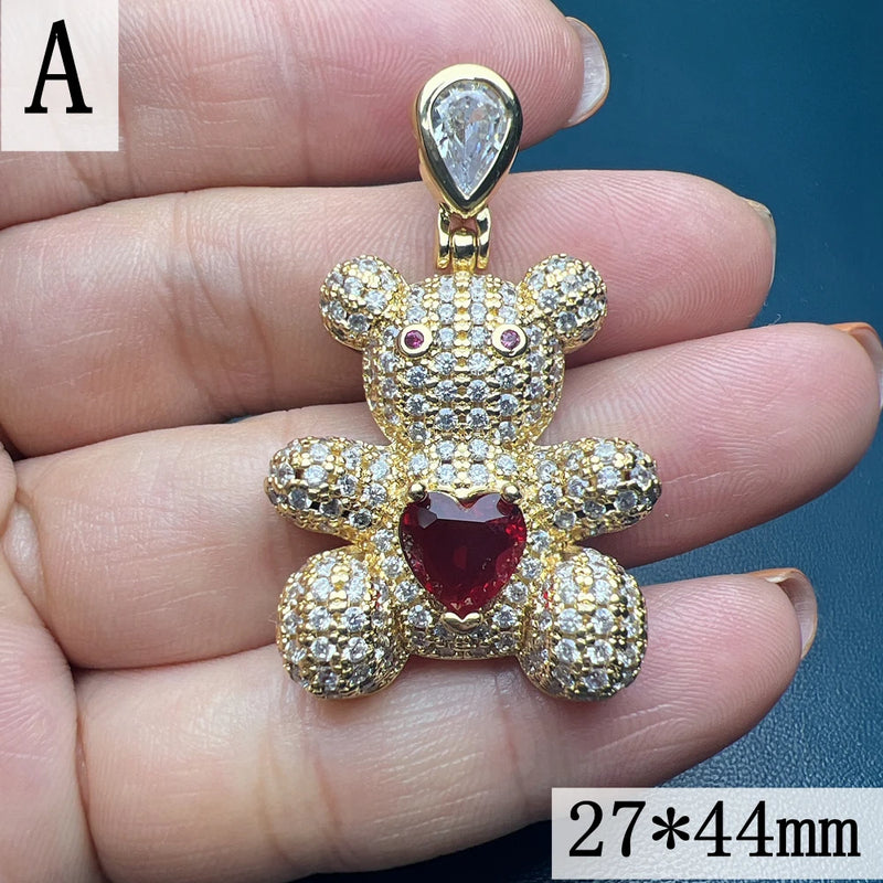Metal Zircon Animal Pendant DIY Necklace Charms