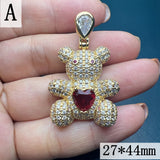 Metal Zircon Animal Pendant DIY Necklace Charms