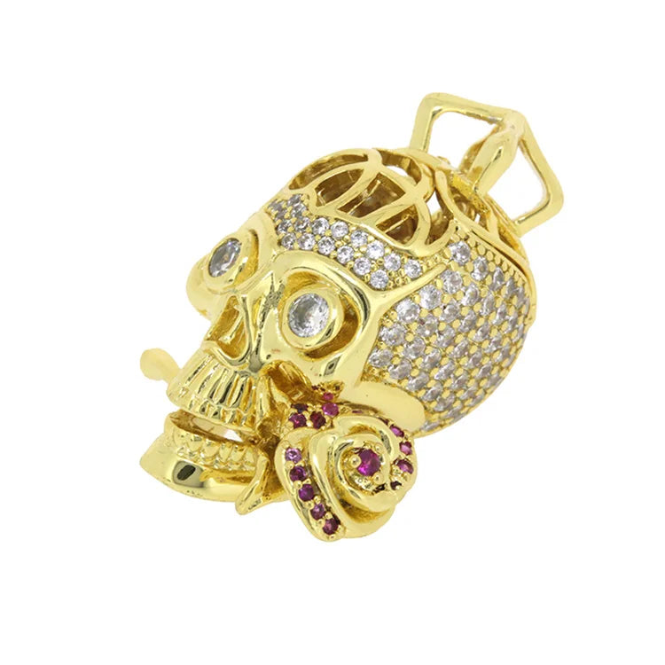 Purple Zircon Skull Jewelry Components Gold/Silver/Rosegold/Black
