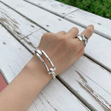 Metal Concave-Convex Tinfoil Ring Net Red Irregular Ring Female