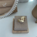 Metal Concave-Convex Tinfoil Ring Net Red Irregular Ring Female