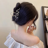 Metal Line Tassel Grab Clip Large Shark Hairpin Headwear