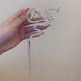 Metal Line Tassel Grab Clip Large Shark Hairpin Headwear