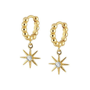 925 Silver Starfish Pendant Earrings with Multicolor Zircon