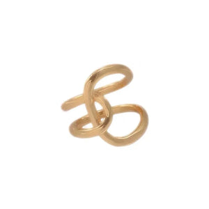 Brass Gilt Hollow Ring Circular Interwoven Metal Female Line