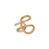 Brass Gilt Hollow Ring Circular Interwoven Metal Female Line