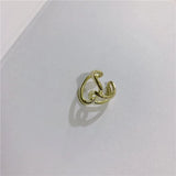 Brass Gilt Hollow Ring Circular Interwoven Metal Female Line