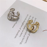 Brass Gilt Hollow Ring Circular Interwoven Metal Female Line