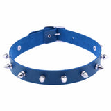 Metal Spike Choker Goth PU Leather Punk Collar Necklace