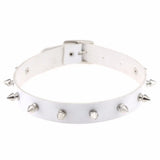 Metal Spike Choker Goth PU Leather Punk Collar Necklace