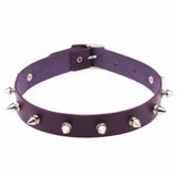 Metal Spike Choker Goth PU Leather Punk Collar Necklace