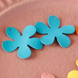 Metal Spray Paint Flower Pendant DIY Earrings Accessory