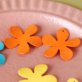 Metal Spray Paint Flower Pendant DIY Earrings Accessory