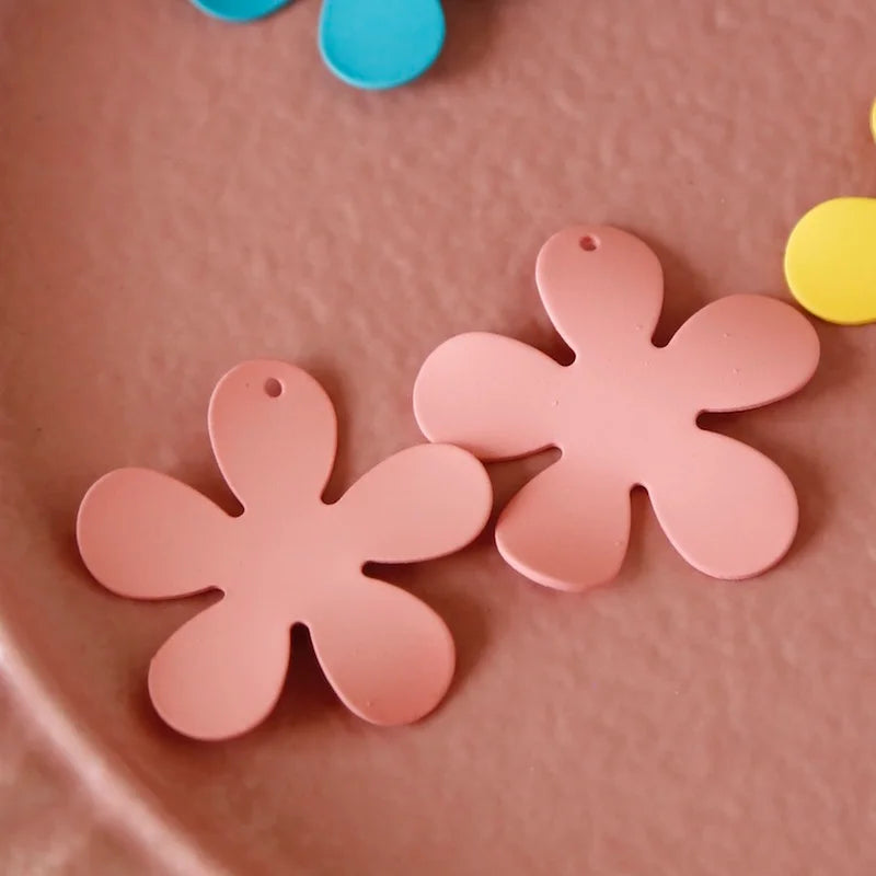 Metal Spray Paint Flower Pendant DIY Earrings Accessory