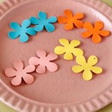 Metal Spray Paint Flower Pendant DIY Earrings Accessory