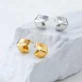 925 Silver Origami Stud Earrings Women Creative Fun Jewelry