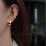 925 Silver Origami Stud Earrings Women Creative Fun Jewelry