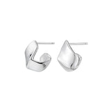 925 Silver Origami Stud Earrings Women Creative Fun Jewelry