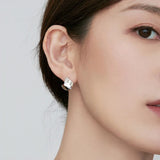 925 Silver Origami Stud Earrings Women Creative Fun Jewelry