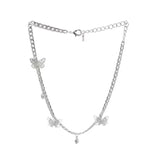 Butterfly Necklace Silver Chain Choker Clavicle Chain