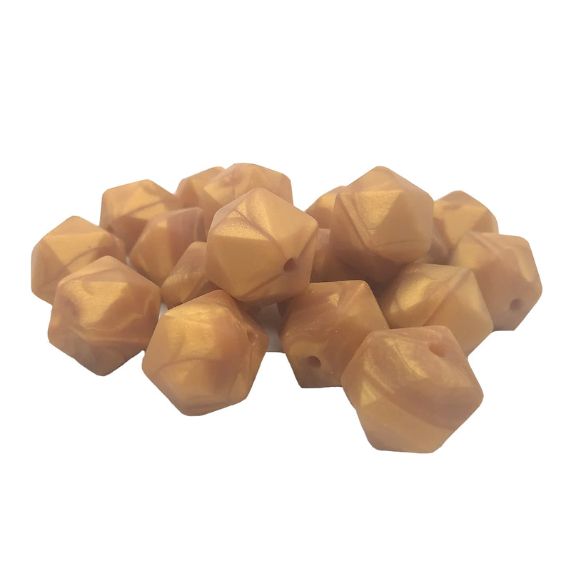 Metallic Icosahedron Silicone Bead for DIY Craft